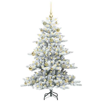Artificial Hinged Christmas Tree White 150 cm PVC and Steel