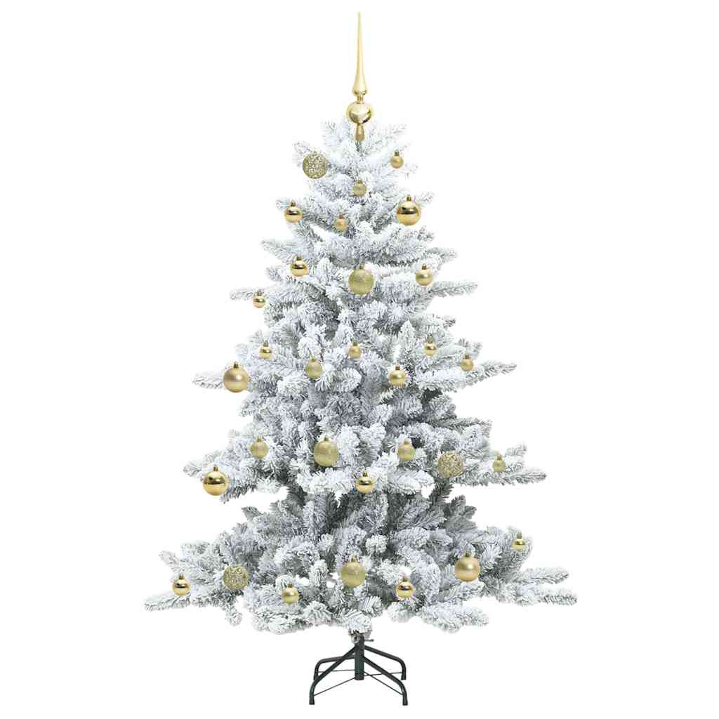 Artificial Hinged Christmas Tree White 150 cm PVC and Steel