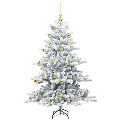 Artificial Hinged Christmas Tree White 150 cm PVC and Steel