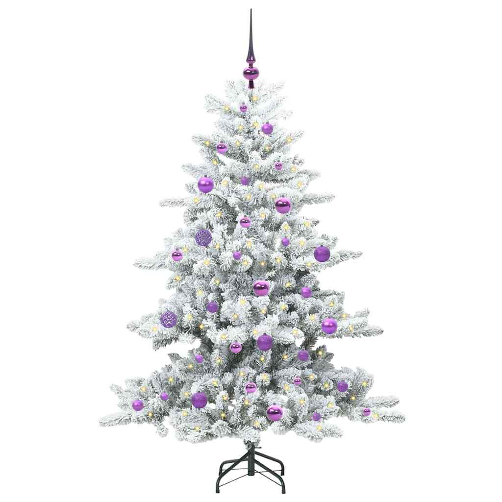 Artificial Hinged Christmas Tree White 150 cm PVC and Steel
