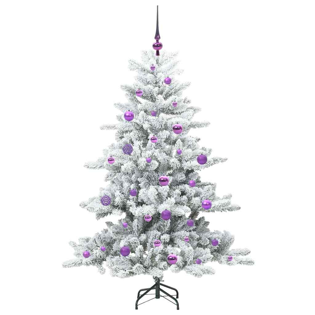 Artificial Hinged Christmas Tree White 150 cm PVC and Steel