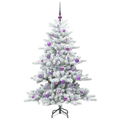 Artificial Hinged Christmas Tree White 150 cm PVC and Steel