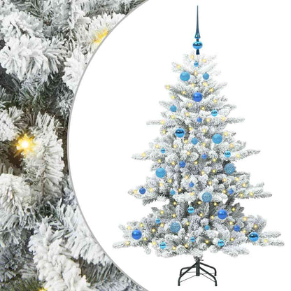 Artificial Hinged Christmas Tree White 150 cm PVC and Steel