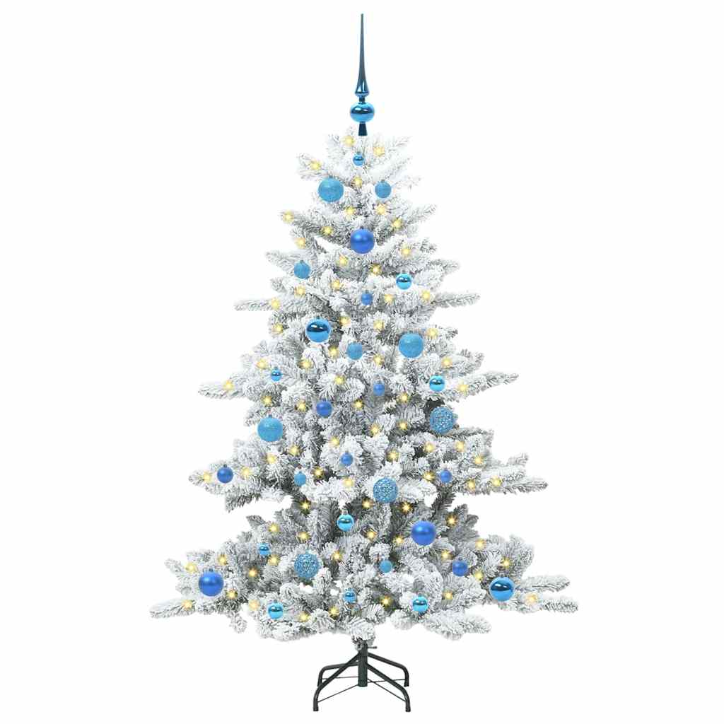 Artificial Hinged Christmas Tree White 150 cm PVC and Steel