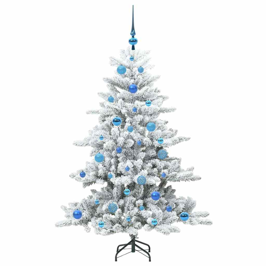 Artificial Hinged Christmas Tree White 150 cm PVC and Steel