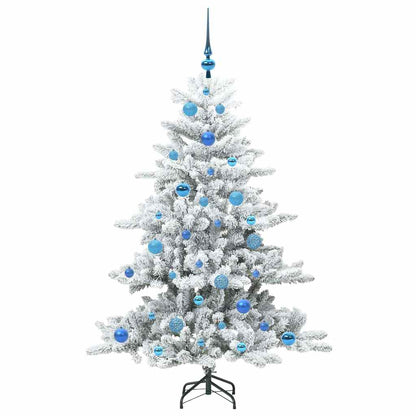Artificial Hinged Christmas Tree White 150 cm PVC and Steel