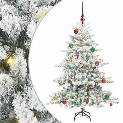 Artificial Hinged Christmas Tree White 150 cm PVC and Steel