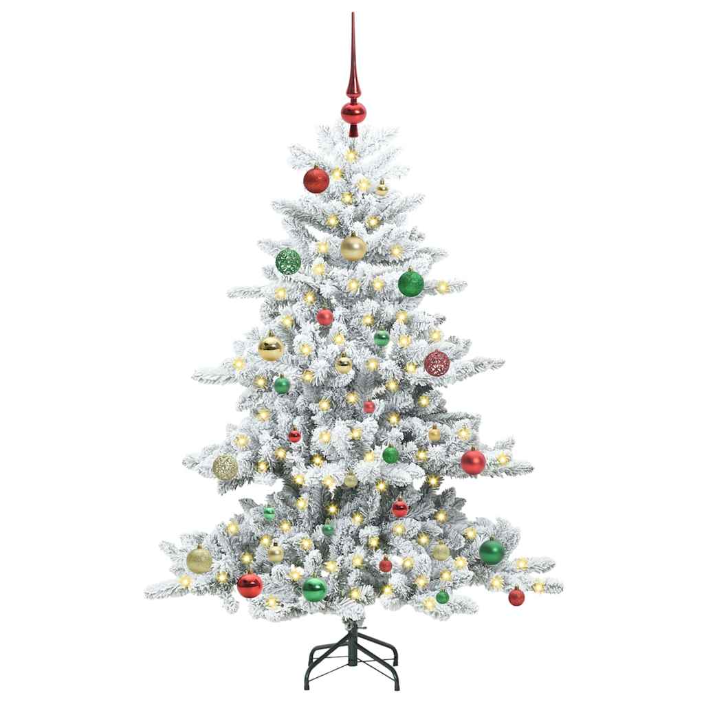 Artificial Hinged Christmas Tree White 150 cm PVC and Steel