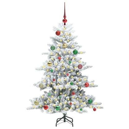 Artificial Hinged Christmas Tree White 150 cm PVC and Steel