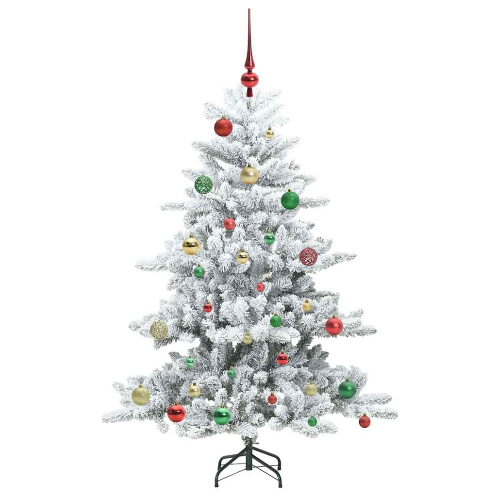 Artificial Hinged Christmas Tree White 150 cm PVC and Steel