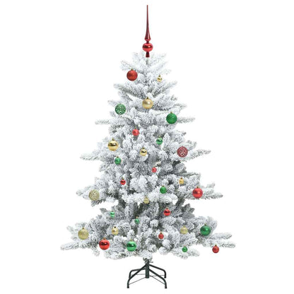 Artificial Hinged Christmas Tree White 150 cm PVC and Steel