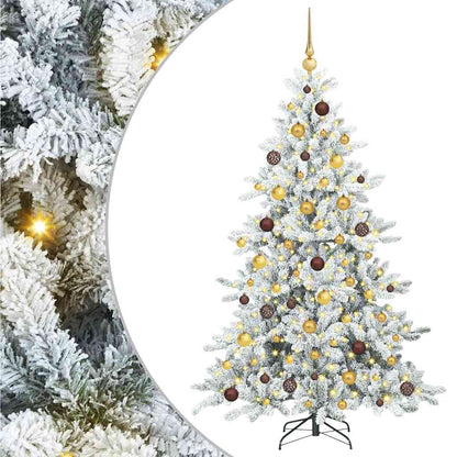 Artificial Hinged Christmas Tree White 180 cm PVC and Steel