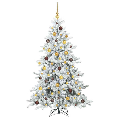 Artificial Hinged Christmas Tree White 180 cm PVC and Steel