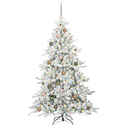 Artificial Hinged Christmas Tree White 180 cm PVC and Steel