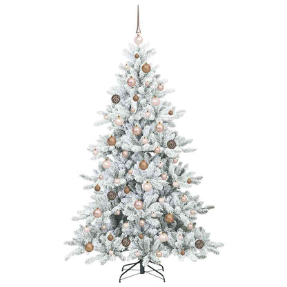 Artificial Hinged Christmas Tree White 180 cm PVC and Steel