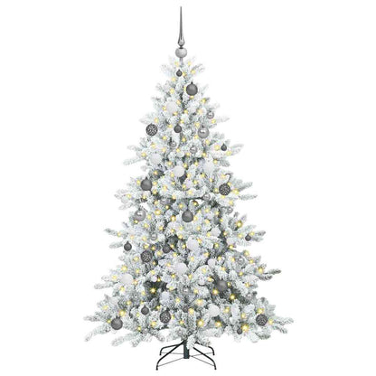 Artificial Hinged Christmas Tree White 180 cm PVC and Steel