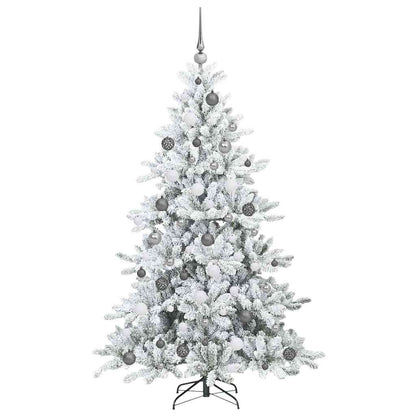 Artificial Hinged Christmas Tree White 180 cm PVC and Steel