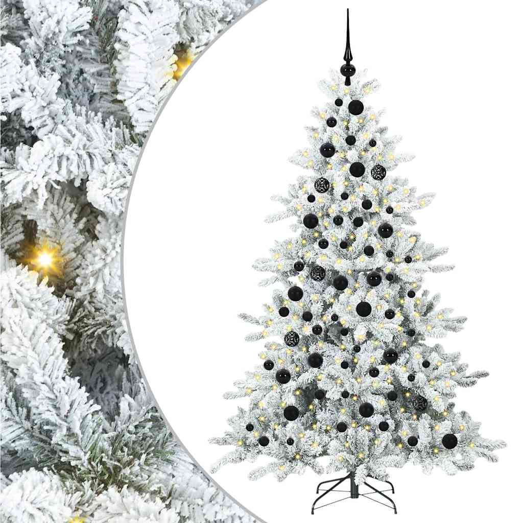 Artificial Hinged Christmas Tree White 180 cm PVC and Steel