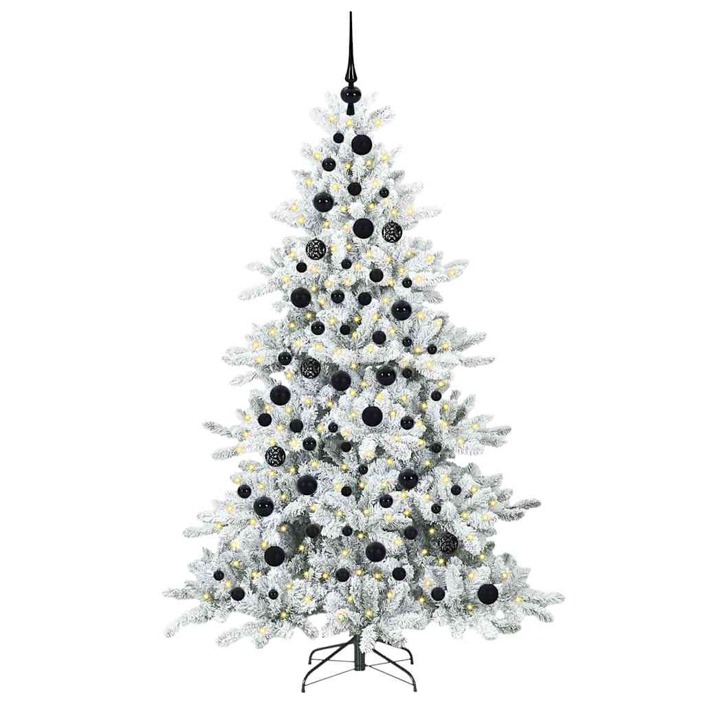 Artificial Hinged Christmas Tree White 180 cm PVC and Steel