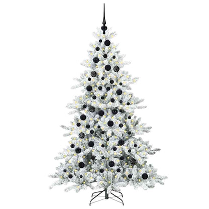 Artificial Hinged Christmas Tree White 180 cm PVC and Steel