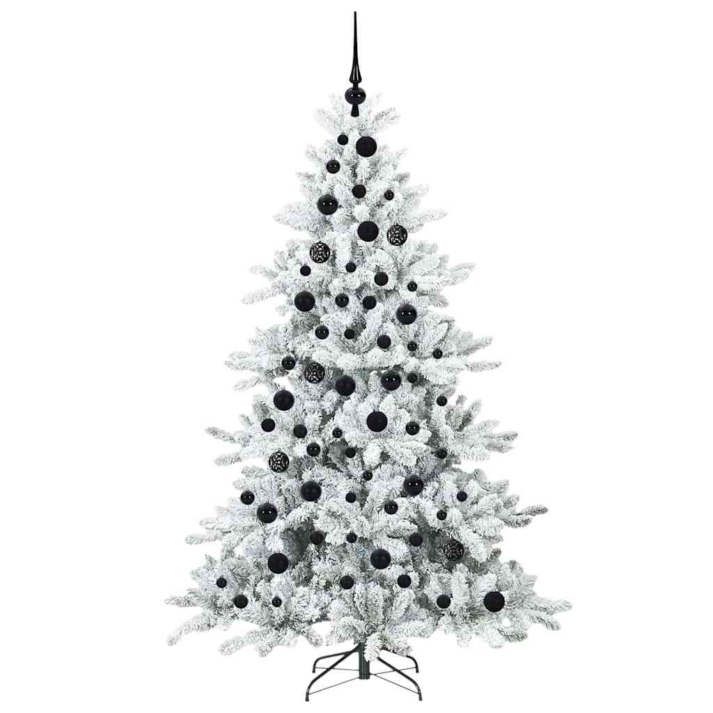 Artificial Hinged Christmas Tree White 180 cm PVC and Steel