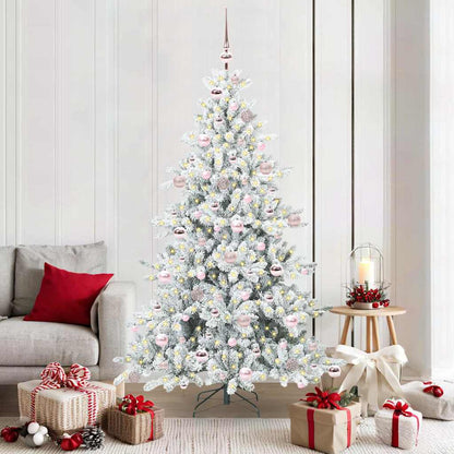 Artificial Hinged Christmas Tree White 180 cm PVC and Steel