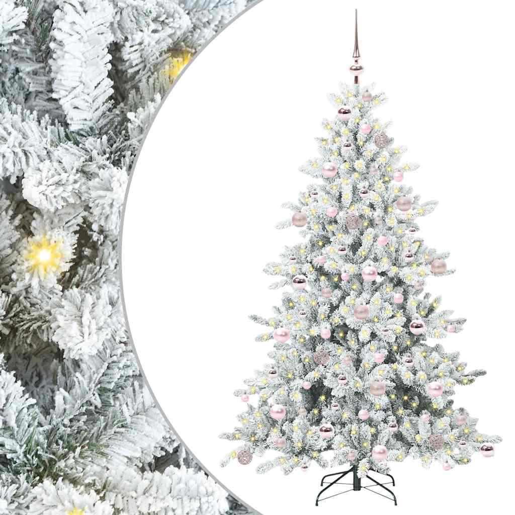 Artificial Hinged Christmas Tree White 180 cm PVC and Steel