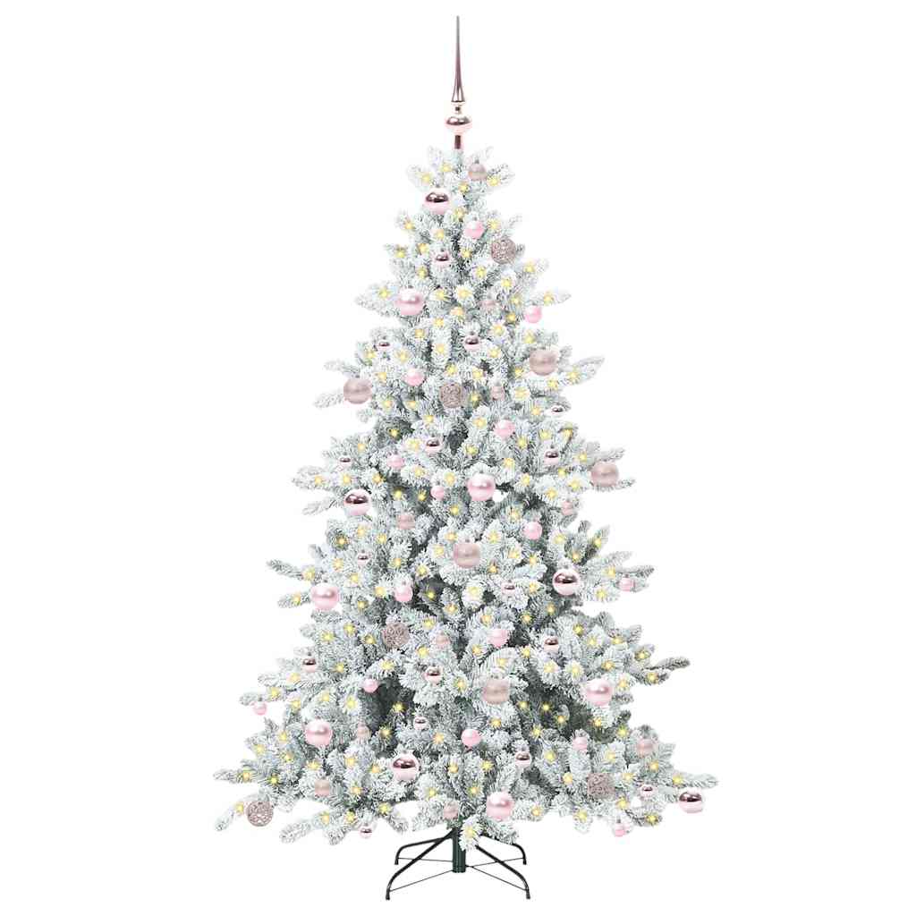 Artificial Hinged Christmas Tree White 180 cm PVC and Steel