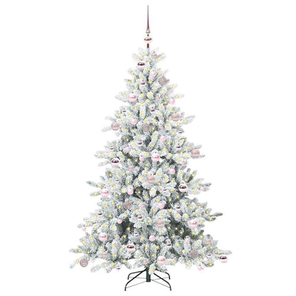 Artificial Hinged Christmas Tree White 180 cm PVC and Steel