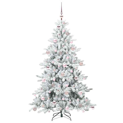 Artificial Hinged Christmas Tree White 180 cm PVC and Steel