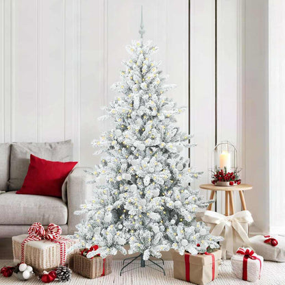 Artificial Hinged Christmas Tree White 180 cm PVC and Steel