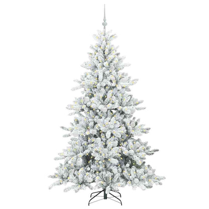Artificial Hinged Christmas Tree White 180 cm PVC and Steel