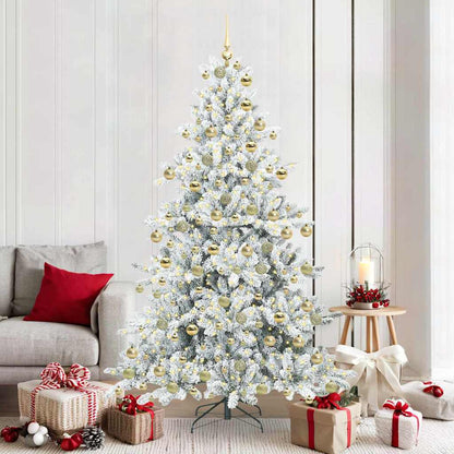 Artificial Hinged Christmas Tree White 180 cm PVC and Steel
