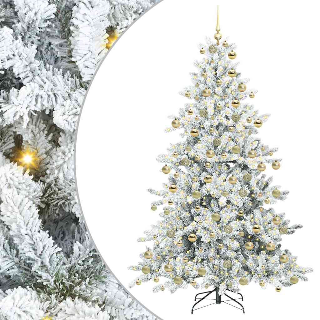 Artificial Hinged Christmas Tree White 180 cm PVC and Steel