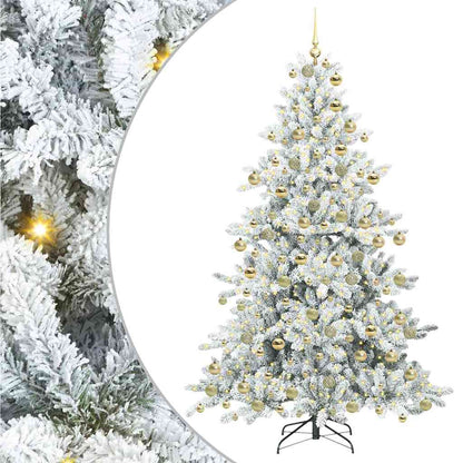 Artificial Hinged Christmas Tree White 180 cm PVC and Steel
