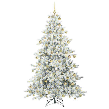 Artificial Hinged Christmas Tree White 180 cm PVC and Steel