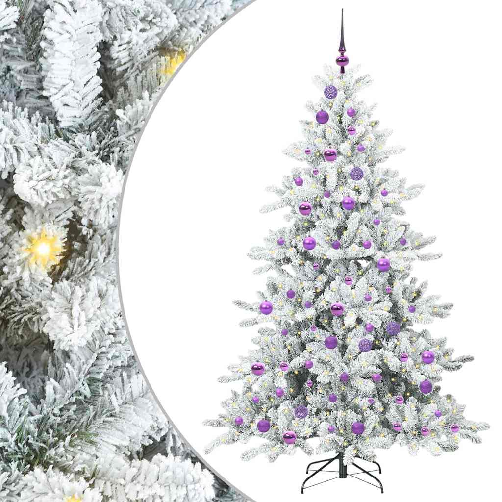 Artificial Hinged Christmas Tree White 180 cm PVC and Steel