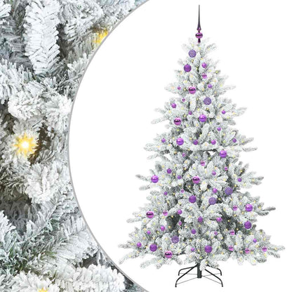 Artificial Hinged Christmas Tree White 180 cm PVC and Steel