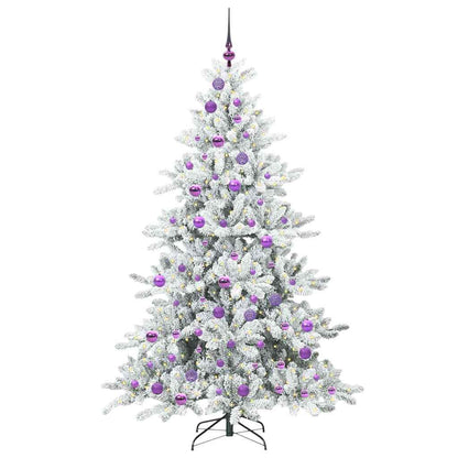 Artificial Hinged Christmas Tree White 180 cm PVC and Steel