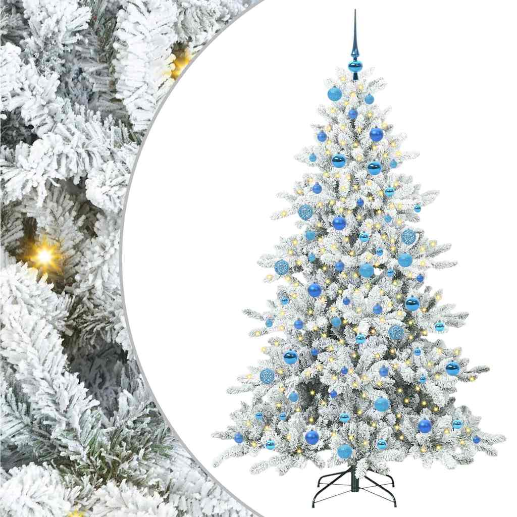 Artificial Hinged Christmas Tree White 180 cm PVC and Steel