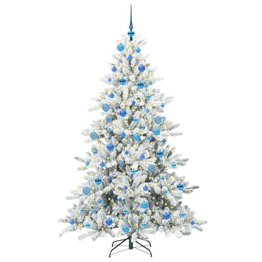 Artificial Hinged Christmas Tree White 180 cm PVC and Steel