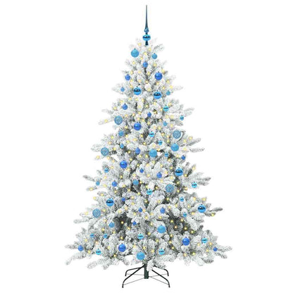 Artificial Hinged Christmas Tree White 180 cm PVC and Steel