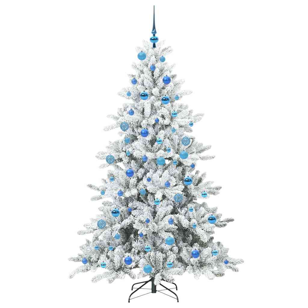 Artificial Hinged Christmas Tree White 180 cm PVC and Steel