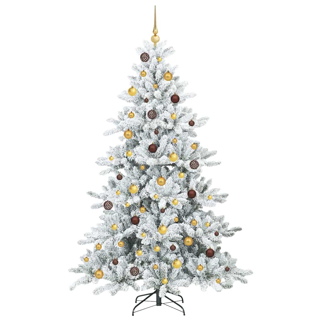 Artificial Hinged Christmas Tree White 210 cm PVC and Steel