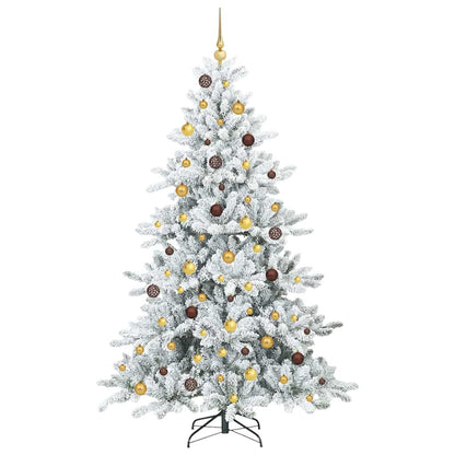 Artificial Hinged Christmas Tree White 210 cm PVC and Steel