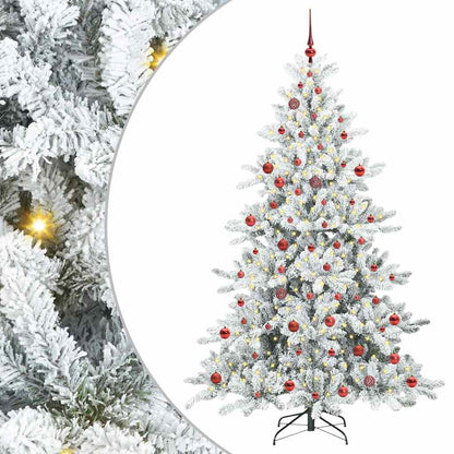 Artificial Hinged Christmas Tree White 210 cm PVC and Steel