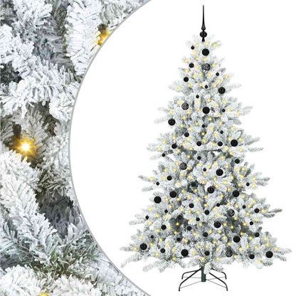Artificial Hinged Christmas Tree White 210 cm PVC and Steel