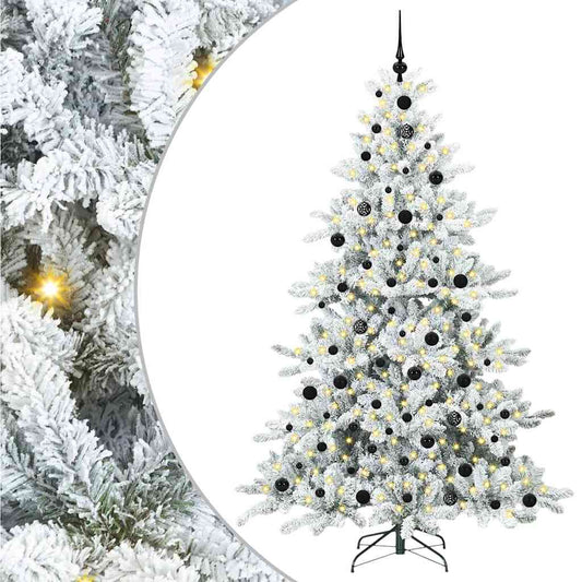 Artificial Hinged Christmas Tree White 210 cm PVC and Steel