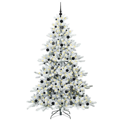 Artificial Hinged Christmas Tree White 210 cm PVC and Steel