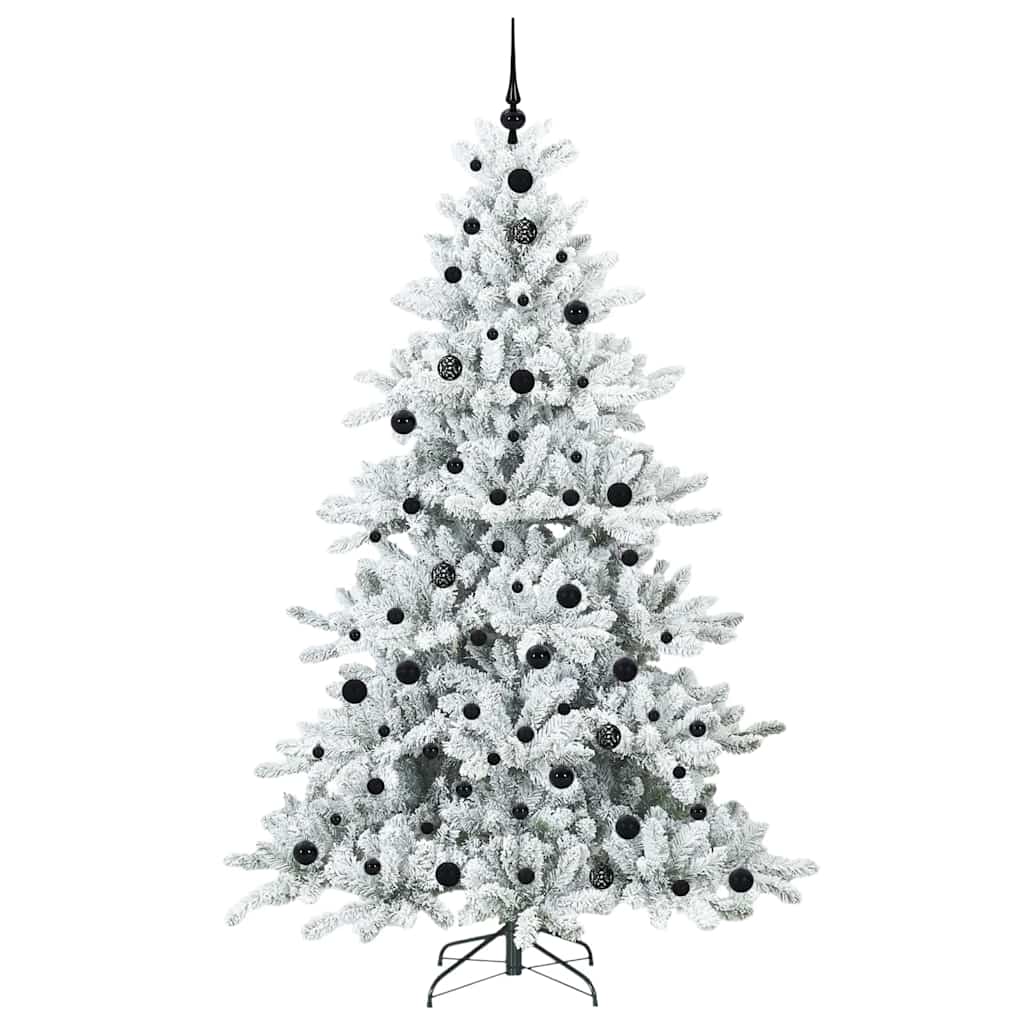 Artificial Hinged Christmas Tree White 210 cm PVC and Steel